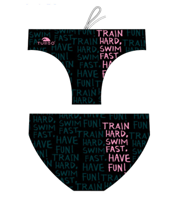 Men Swimming Trunks - Train Hard (Black)