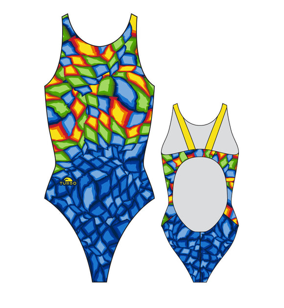 Women Swim Suit - Wide Straps - Crystal (Print)