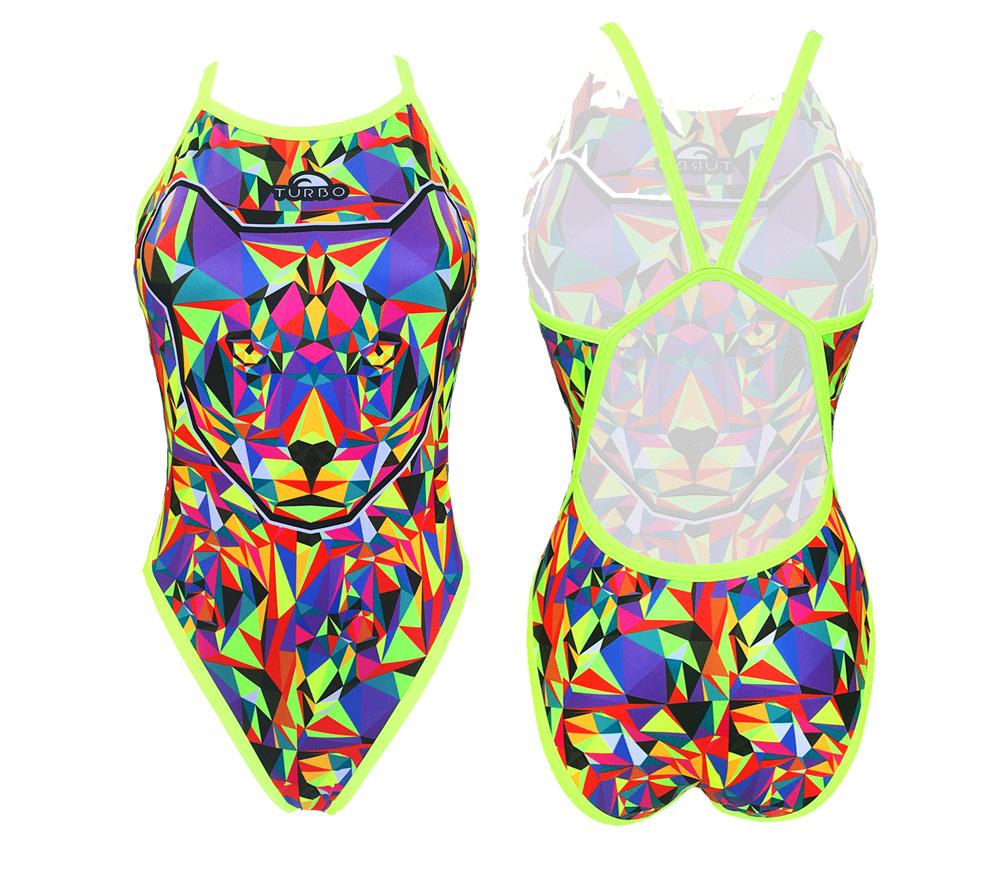 Women Swim Suit Revolution Thin Straps Geopuma (Yellow) Turbo