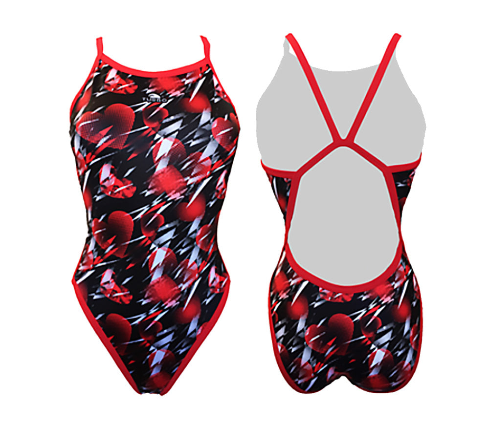 Women Swim Suit Revolution Thin Straps Amore (Red) Turbo Swim Asia