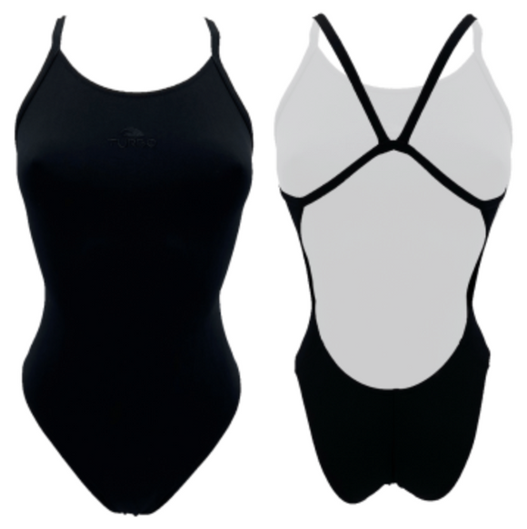Girls Synchronize Swim Suit - Teen Comfort (Black)
