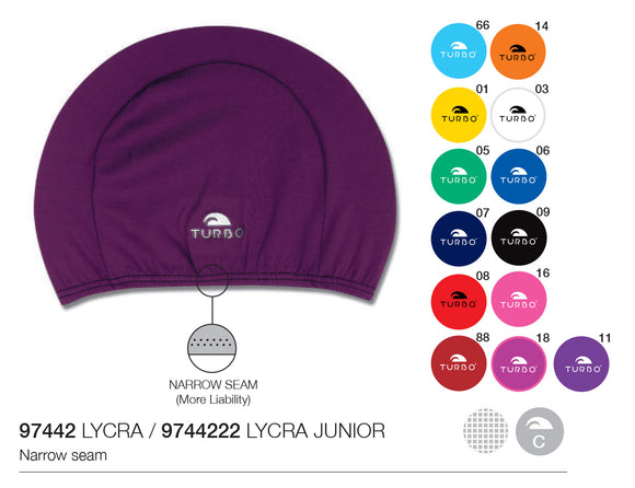Swimming Cap - Lycra Junior (Kids) -  Plain (Multiple Colours)