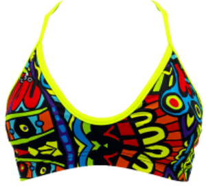 Women Swim Suit - Bikini - Africa Neon (Red) - Top Only