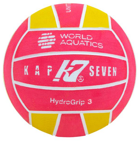 WP Ball - Kap7 - World Aquatics Signature Ball - HydroGrip 3 - Junior (Pink & Yellow)