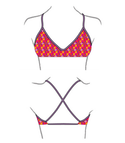 Women Swim Suit - Bikini - Rombus (Print) - Top Only