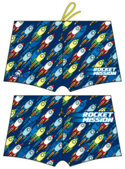 Boys Boxer - Full-Print - Rocket Mission (Royal)