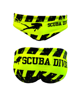 Men Swimming Trunks - Scuba Diver (Yellow)