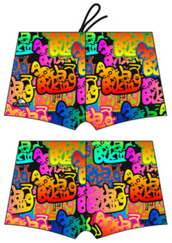 Men Boxer - Full Print - Aquabiking Graffiti (Orange)