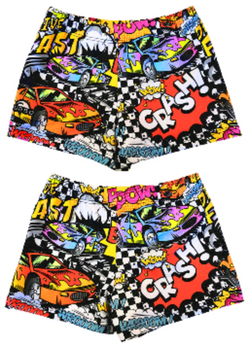 Boys Boxer - Full-Print - Comic Car (Red)