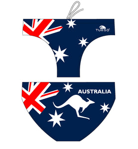 Men Swimming Trunks - Australia Kangaroo (Navy & White)