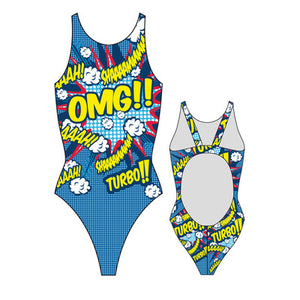 Women Swim Suit - Wide Straps - Popstar OMG (Print)