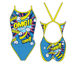 Women Swim Suit - Revolution Thin Straps - Popstar OMG (Print)