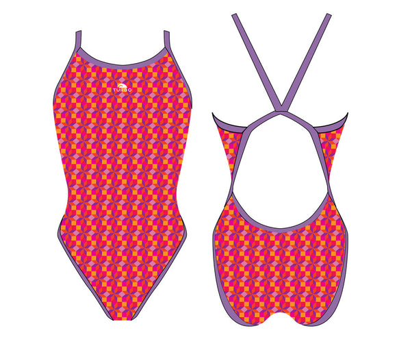 Women Swim Suit - Revolution Thin Straps - Rombus (Print)