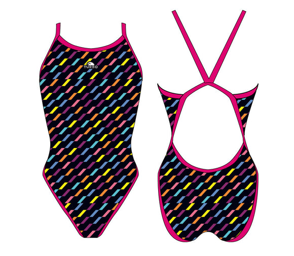 Women Swim Suit - Revolution Thin Straps - Fiesta (Black)