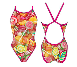 Girls Swim Suit - Revolution Thin Straps - Sweet (Red)