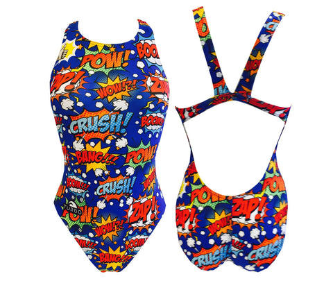 Girls Swim Suit - Wide Straps - BOOM !!! (Royal)