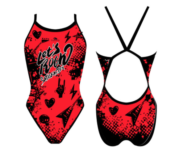Women Swim Suit - Revolution Thin Straps - Let's Rock (Red)