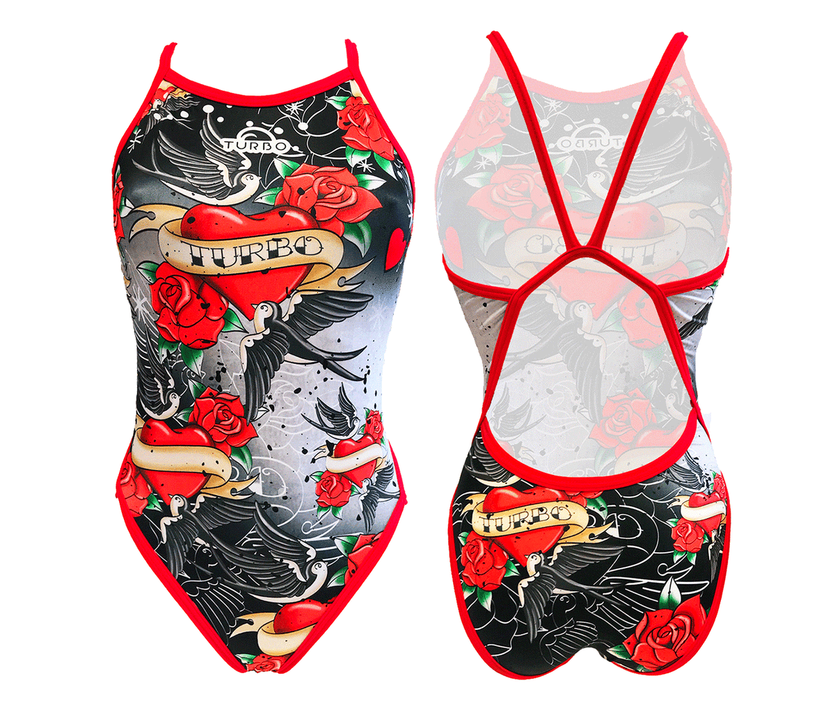 Women Swim Suit Revolution Thin Straps Swallow (Red) Turbo Swim Asia