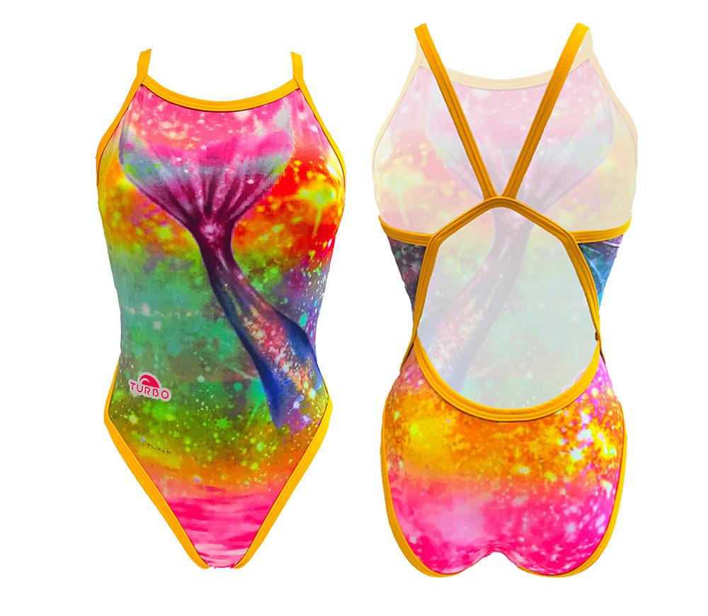 Women Swim Suit Revolution Thin Straps Shine Mermaid (Yellow