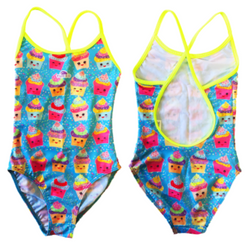 Girls Swim Suit - Happy Kids - Sweet (Blue Sky)