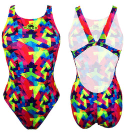 Girls Swim Suit - Wide Straps - New Splash (Red)