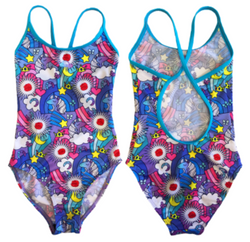 Girls Swim Suit - Happy Kids - My Unicorn (Blue Sky)