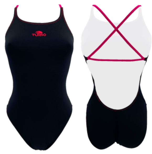 Girls Synchronize Swim Suit - Cross Comfort (Black)