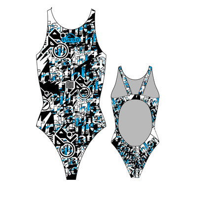 Women Swim Suit - Wide Straps - Multi Triathlon (Black/Royal)