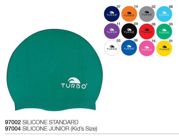 Swimming Cap - Silicone Junior (Kids) -  Plain (Multiple Colours)