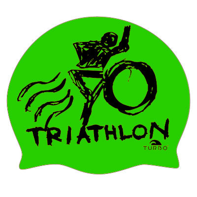Swimming Cap - Silicone Adult - Triathlon (Green)