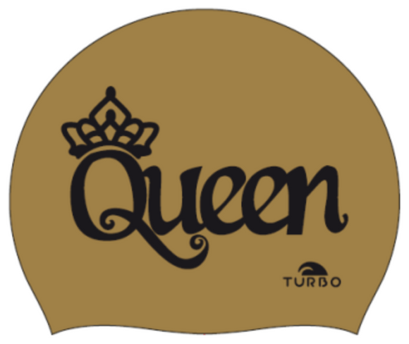 Swimming Cap - Suede Silicone Adult - QUEEN (Gold)