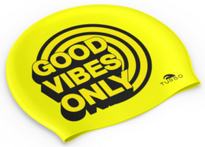 Swimming Cap - Suede Silicone Adult - Good Vibes (Yellow)